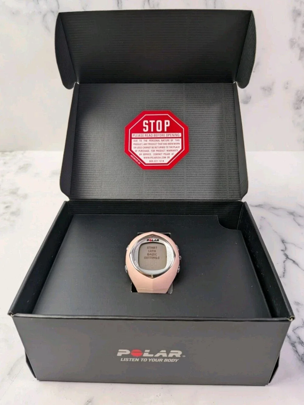 Polar F6 Heart Rate Monitor Fitness Watch New Battery Pink Original Box Manual